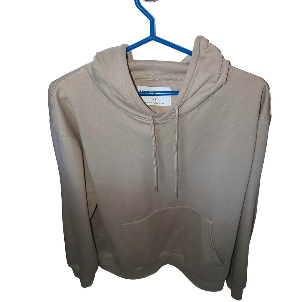 Men's Beige Urban Man Hoodie Size Large